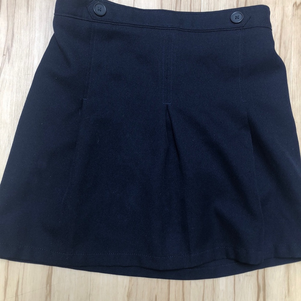 Navy Blue Girls Skort‎ Pleated Skirt Stretch Attached Shorts School Uniform Plus